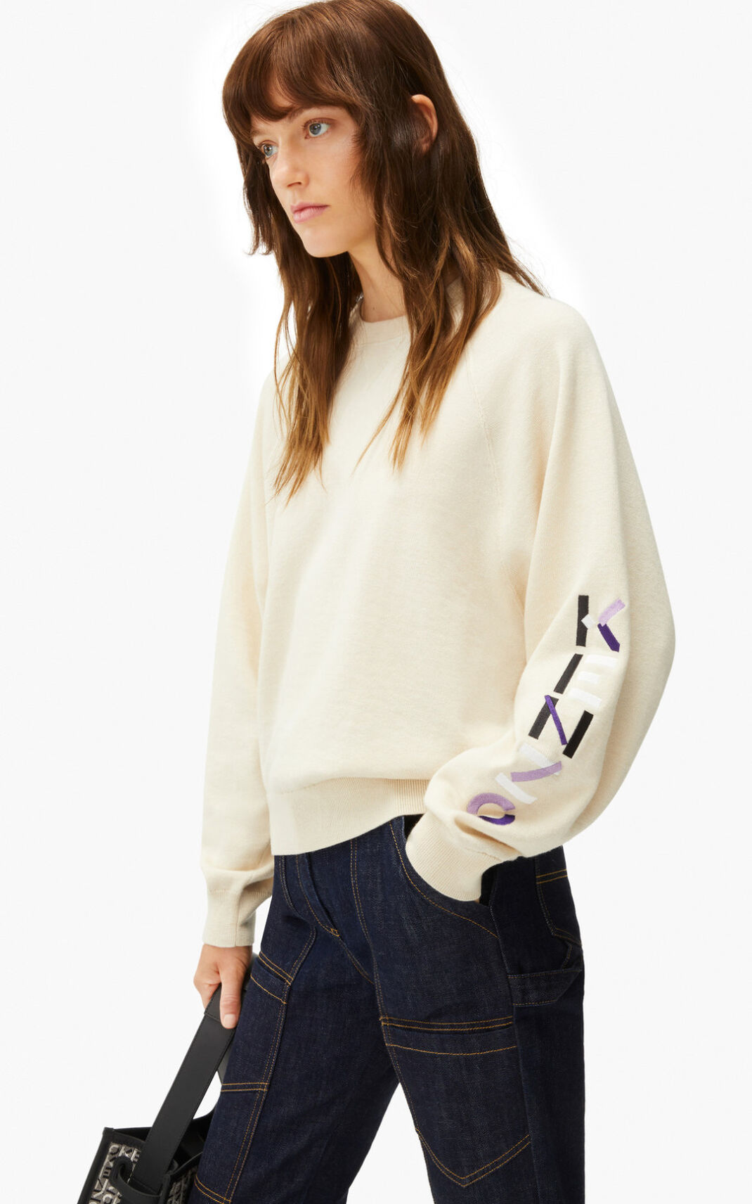 Pull Kenzo The Hiver Capsule Logo Femme Blanche | SCQX-71382